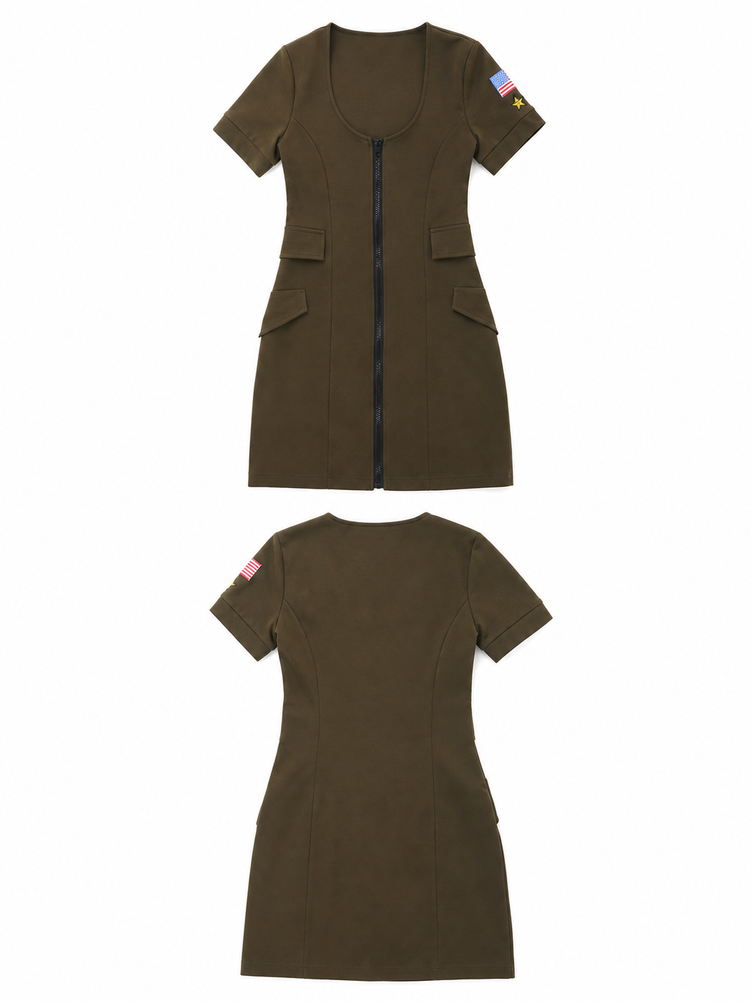 Olive Pilot Costume Dress with Zipper