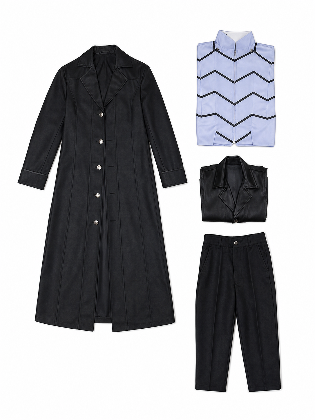 Joker Cosplay Costume: Coat, Top, and Pants