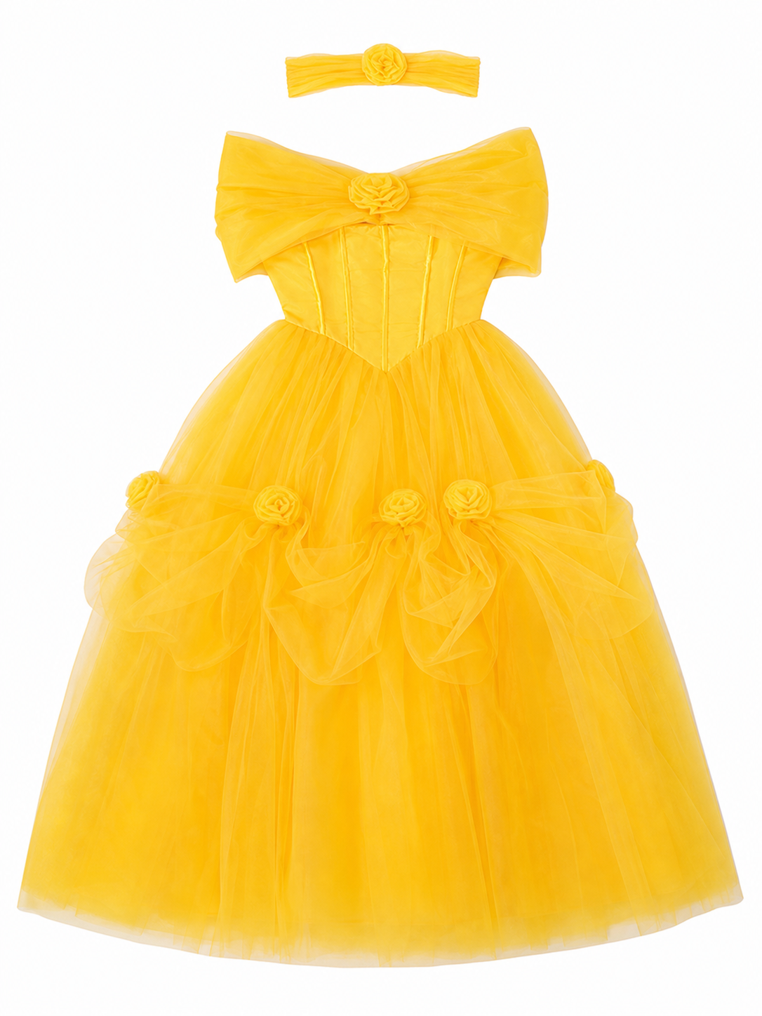 Puffy princess dress for celebrations and the stage included items