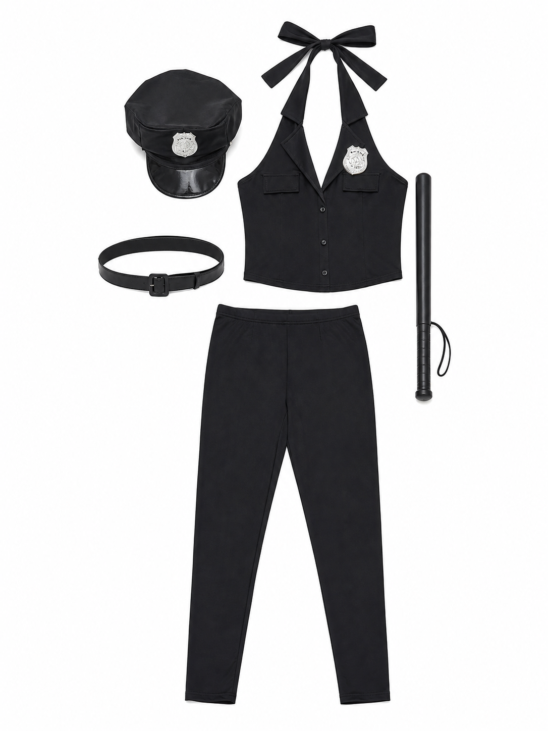 Police Officer Cosplay Costume with Cap and Accessories