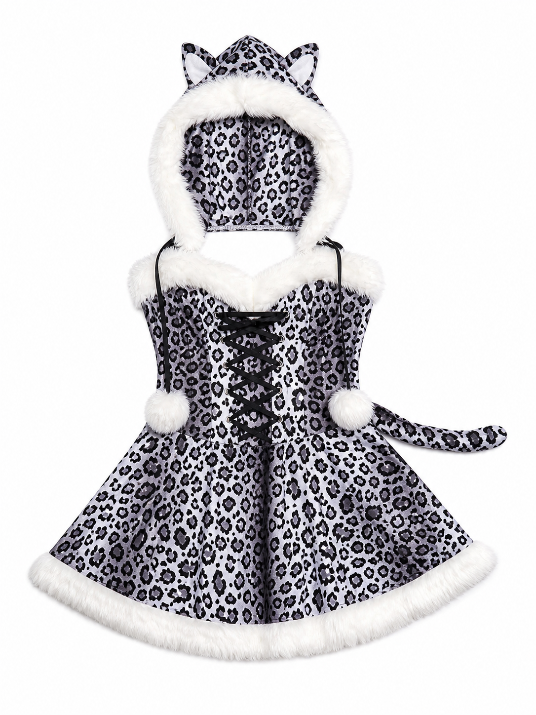 Leopard Costume Dress with Hood and Tail