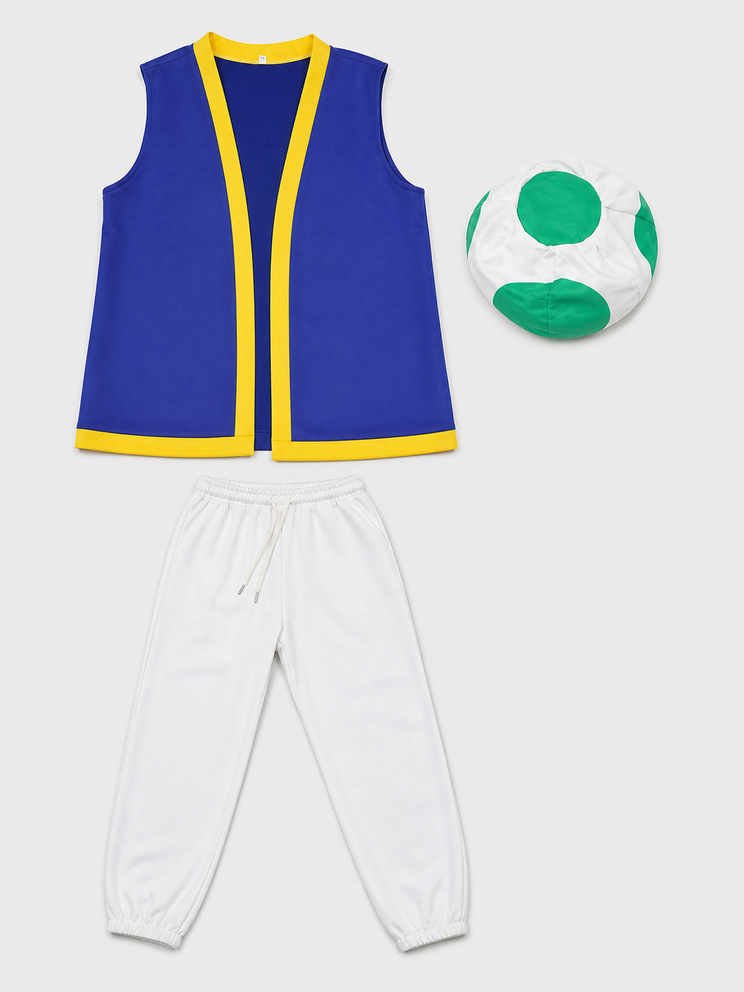 Cosplay Costume: Vest, Pants, and Mushroom Hat