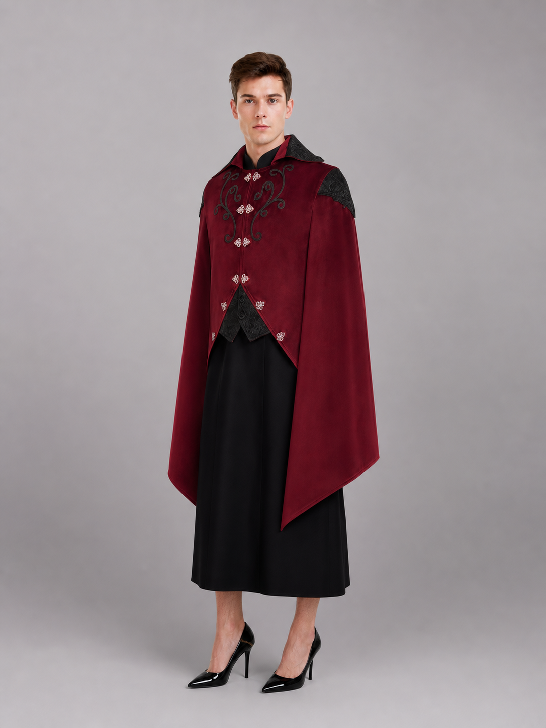 Gothic Tailcoat with Black Trim for Cosplay