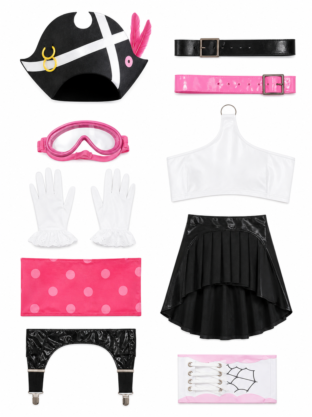 Nami Cosplay Costume from One Piece: Red, Set included items