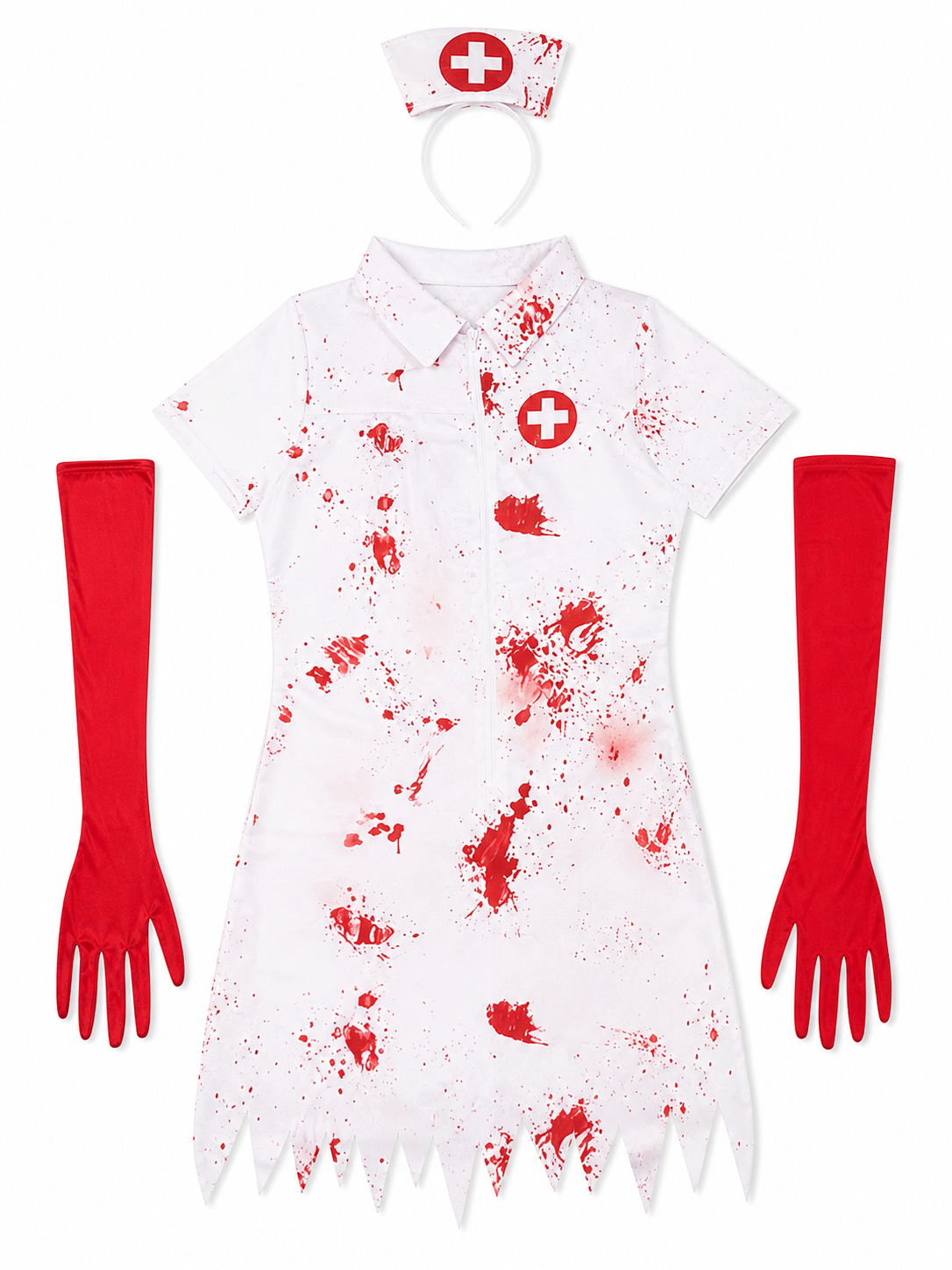 Zombie Nurse Costume with Bloody Marks