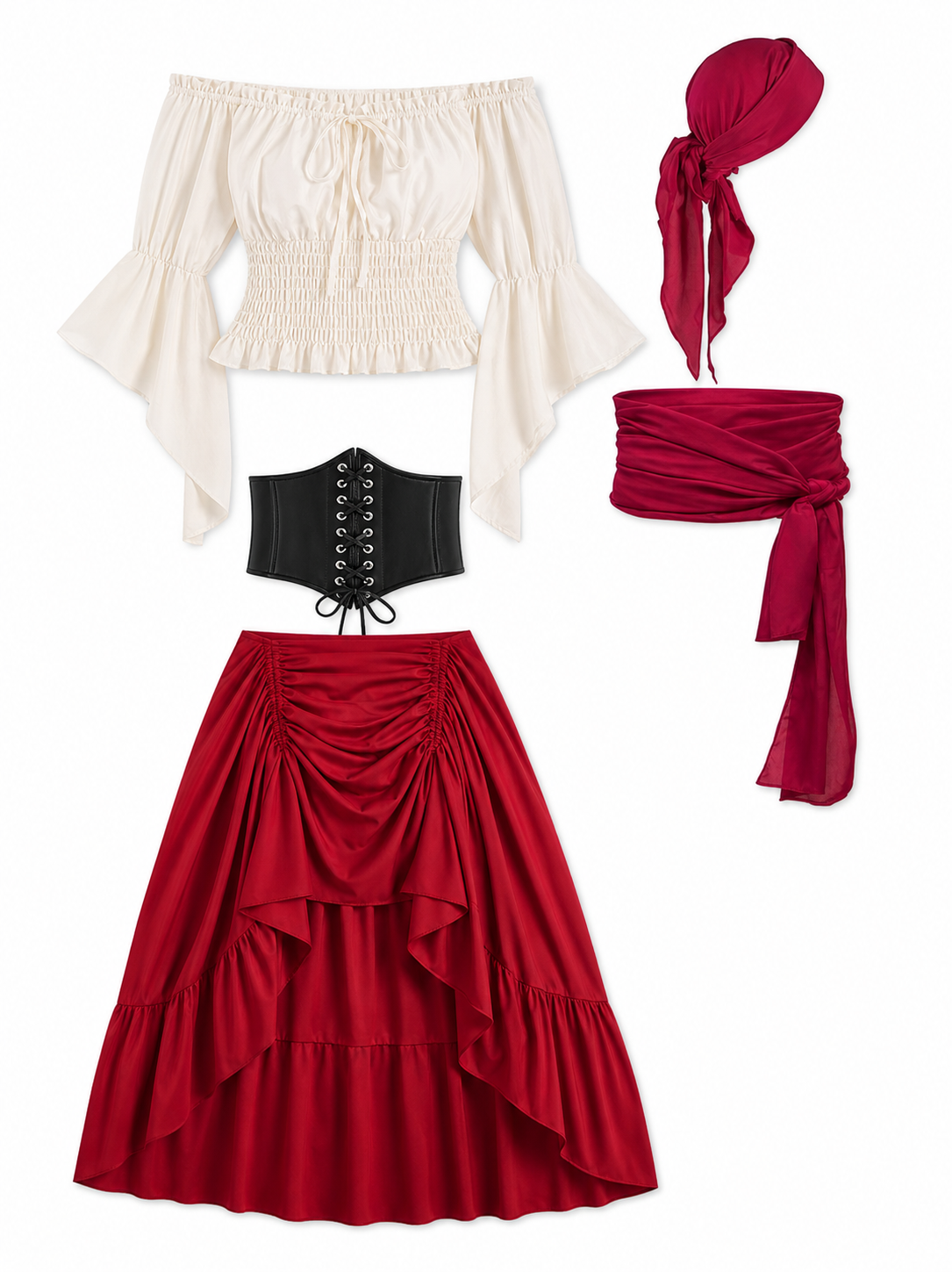 Pirate-Style Costume with Corset