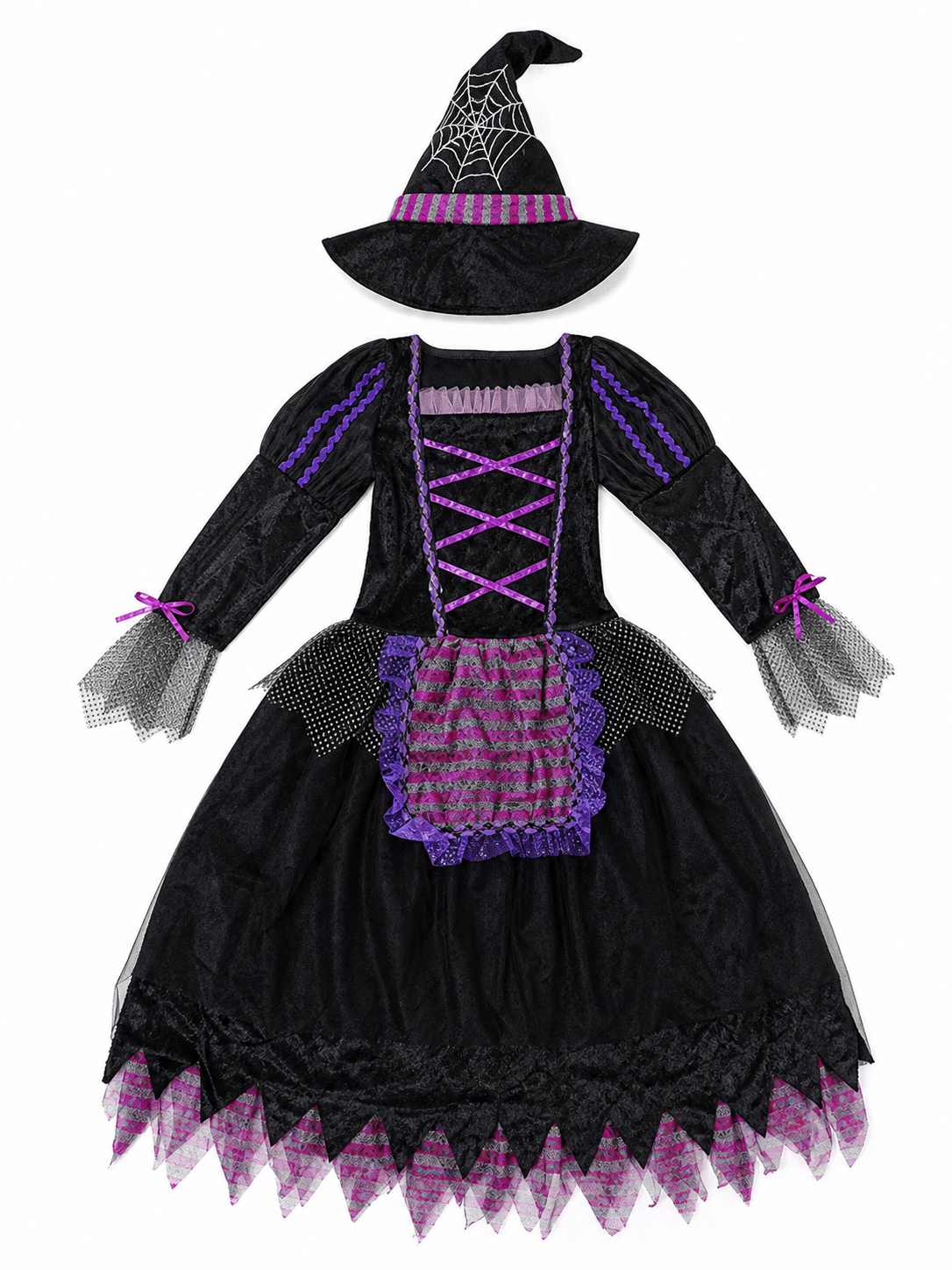 Witch cosplay dress costume with black hat