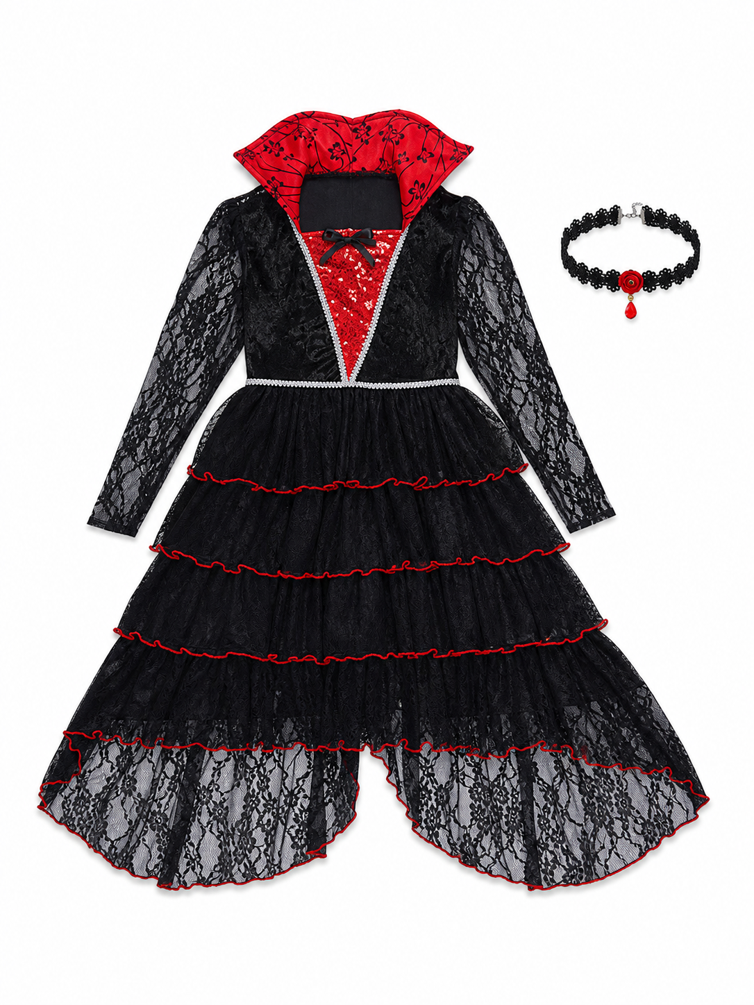 Gothic vampire costume dress with necklace included items
