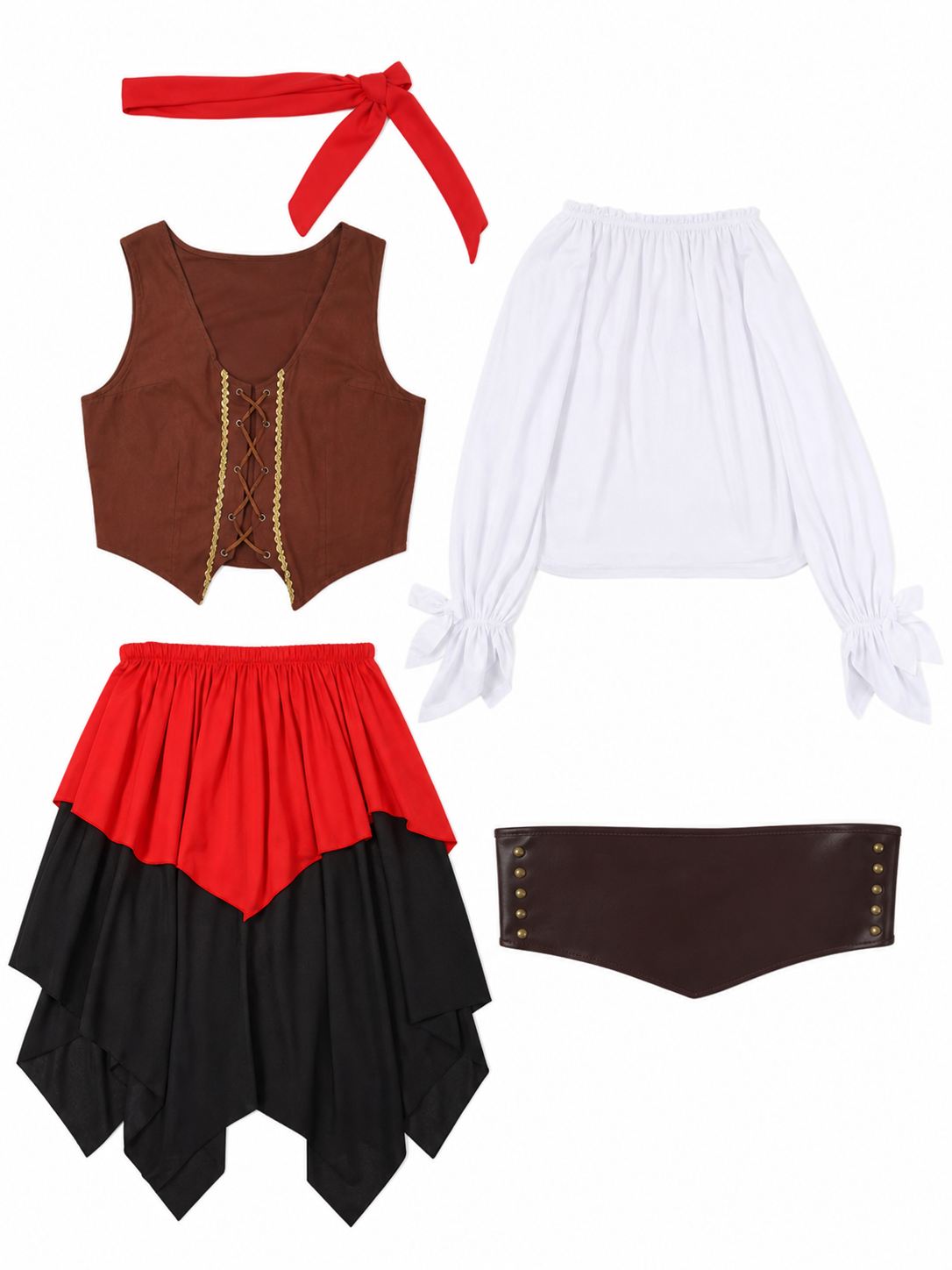 Pirate Costume with Corset and Scarf included items