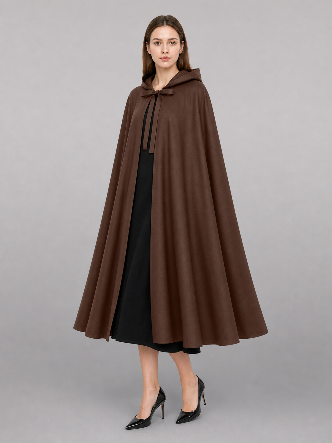 Brown Hooded Costume Cloak included items