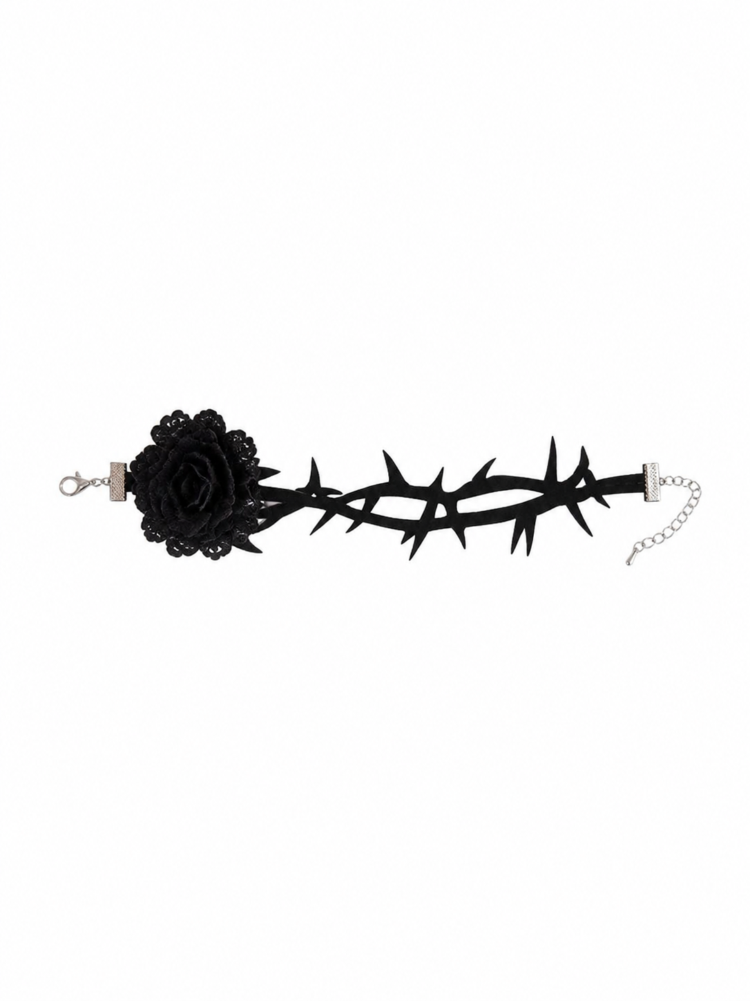 Black Gothic Rose and Spike Choker included items