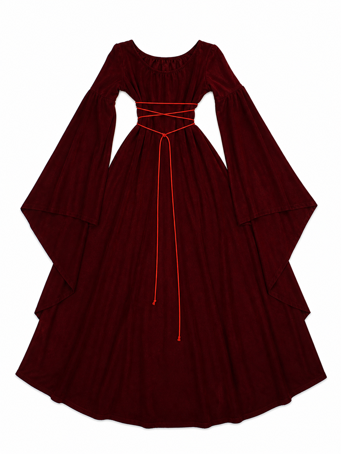 Maxi Dress with Corset Lacing and Ruffles