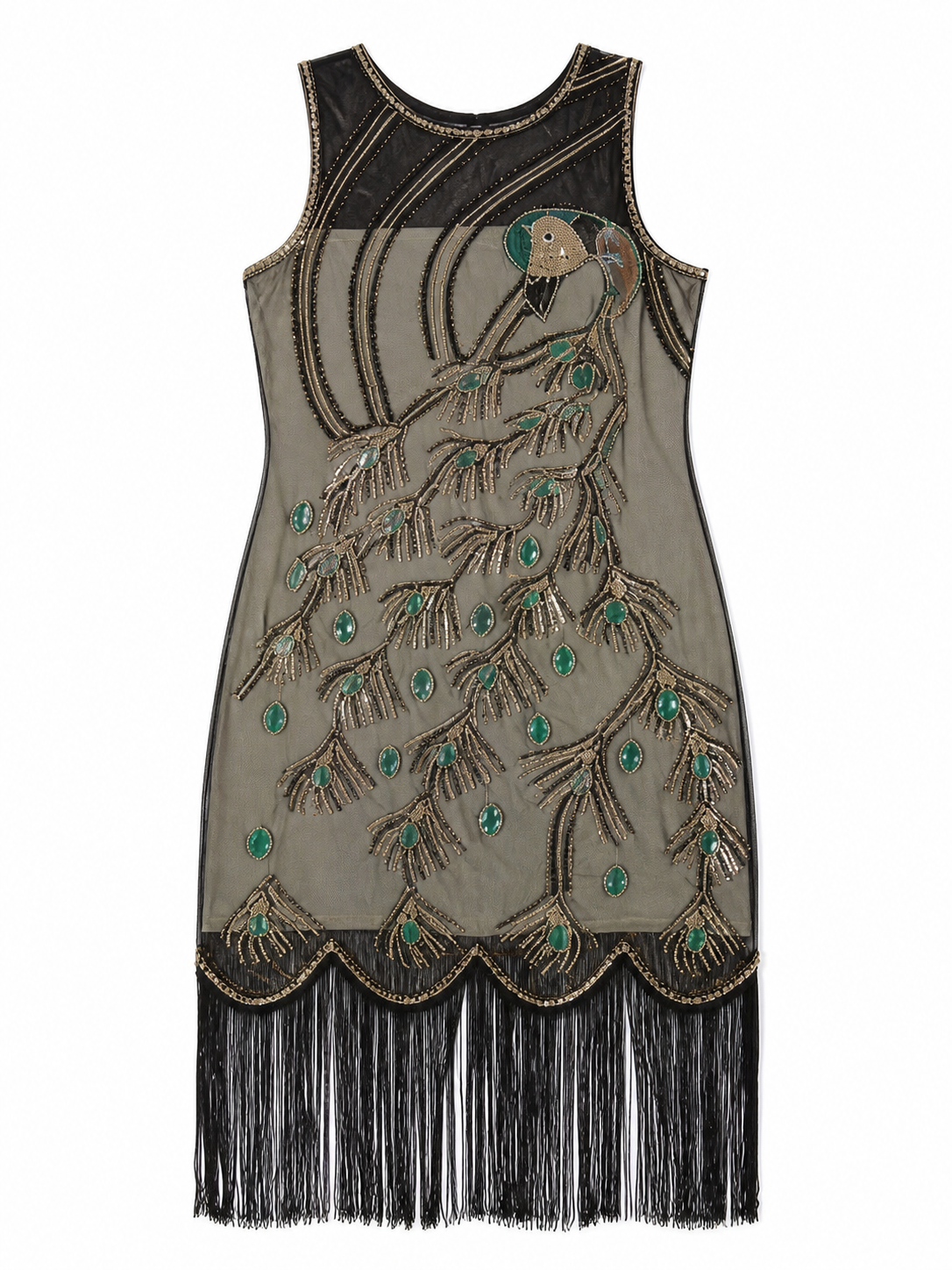 Gatsby-style dress with fringe and sequins
