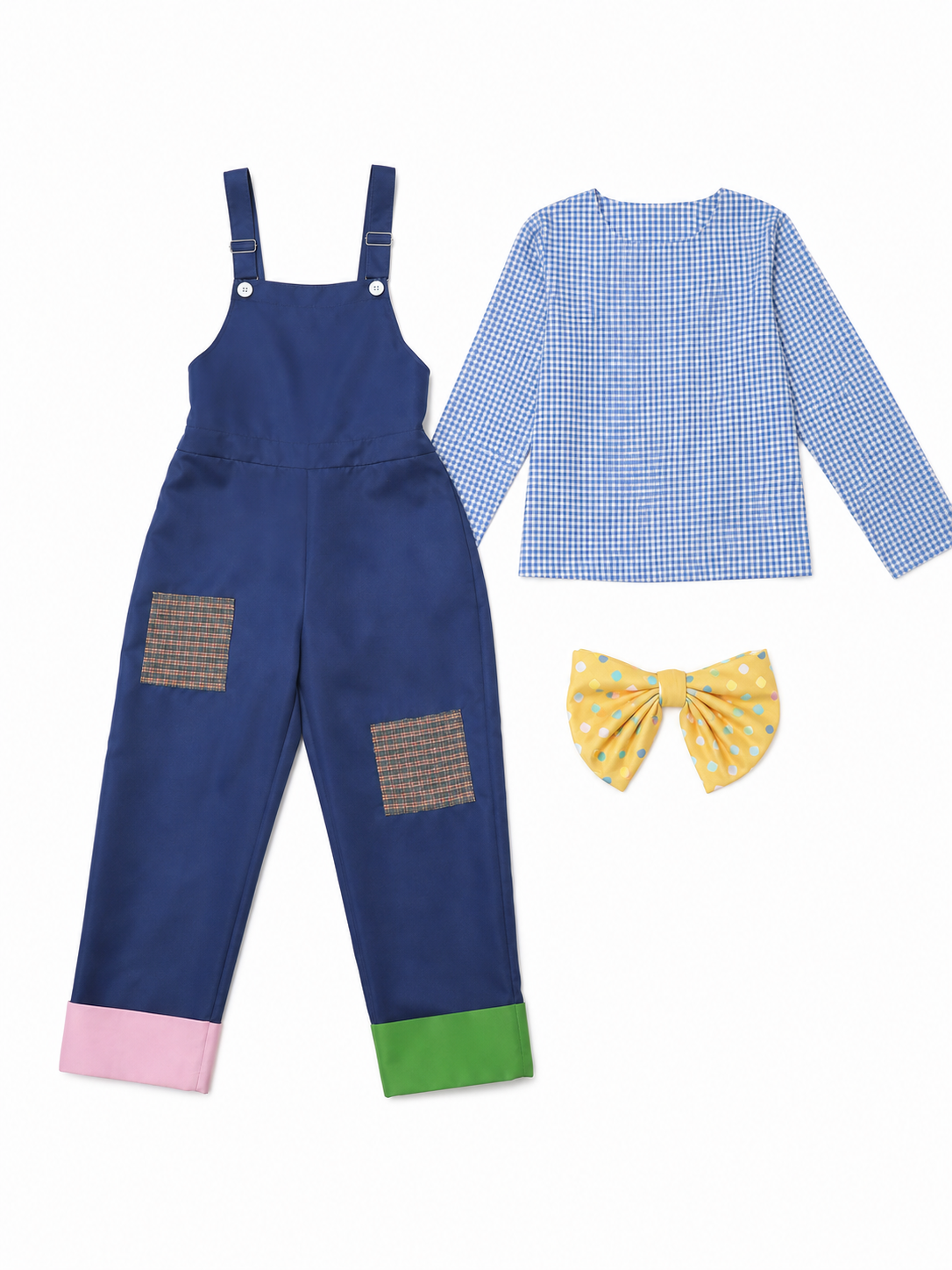 The Easter party rabbit costume is designed as a one-piece outfit with a bib and included items
