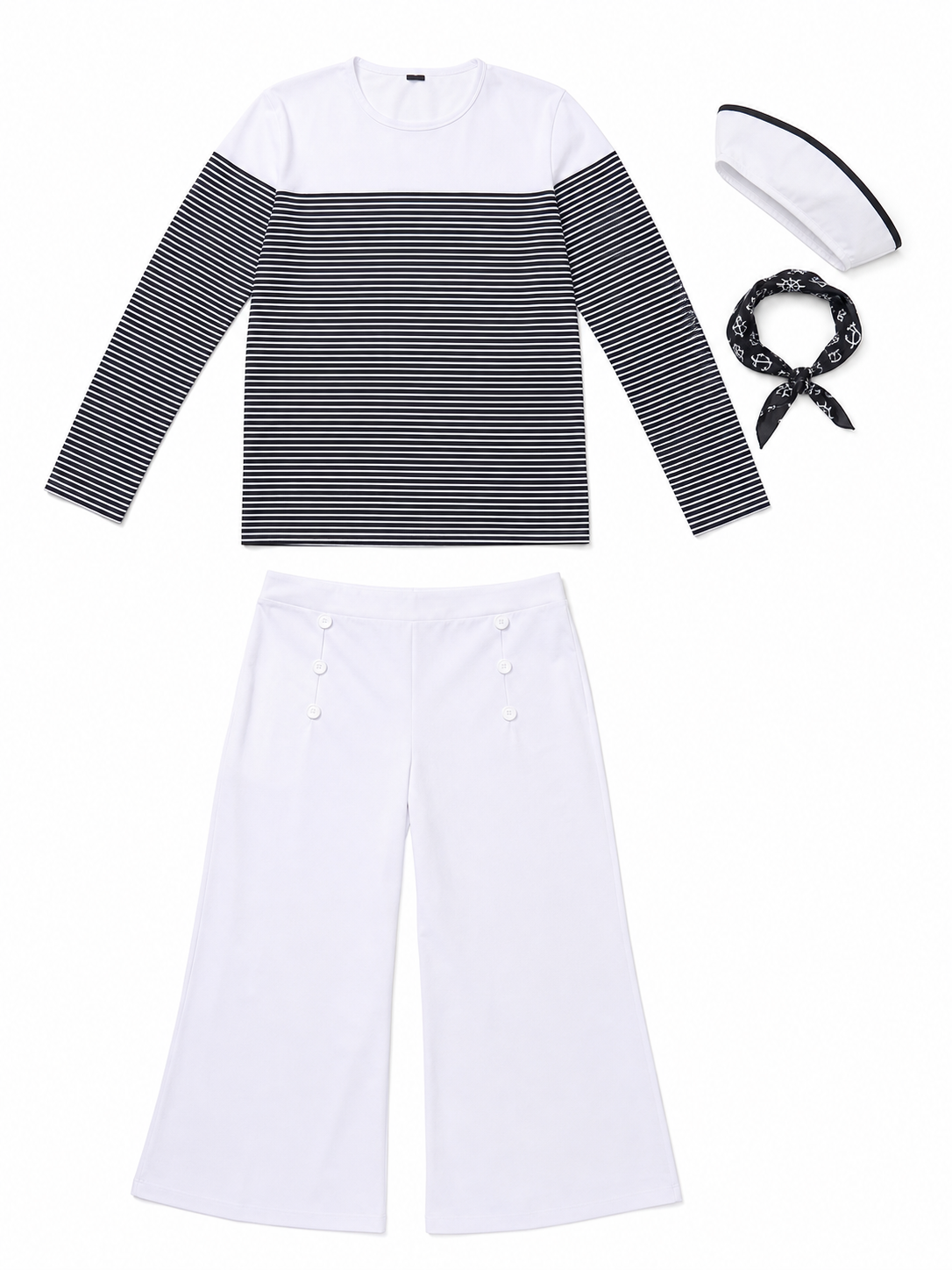 Striped Nautical-Style Cosplay Shirt included items