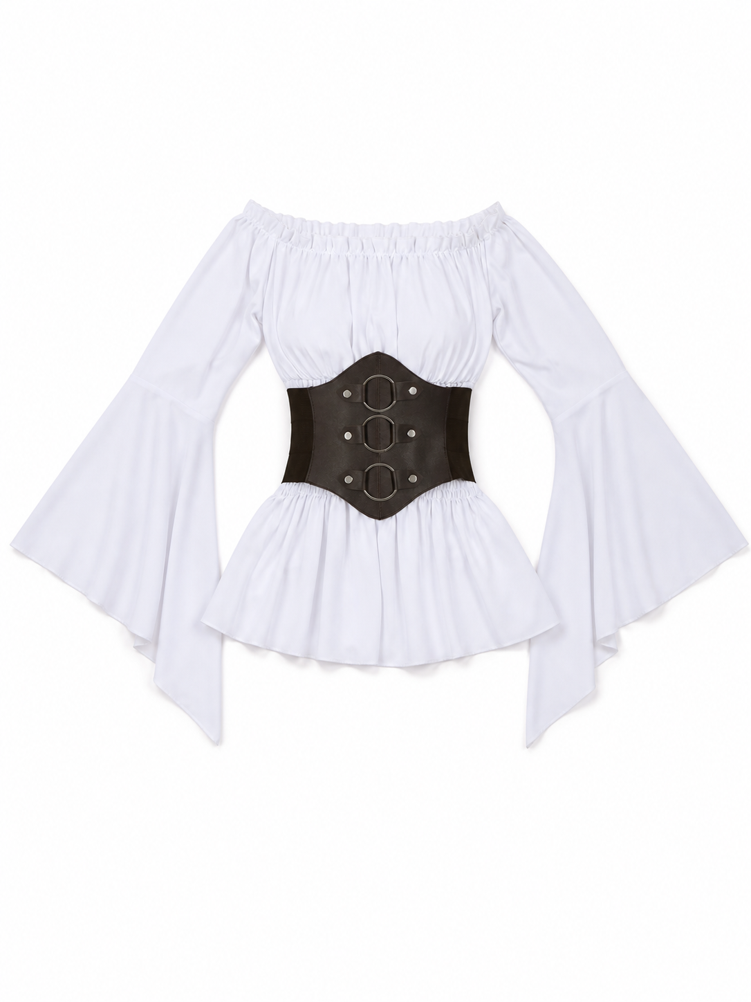 Off-the-Shoulder Cosplay Blouse with Belt