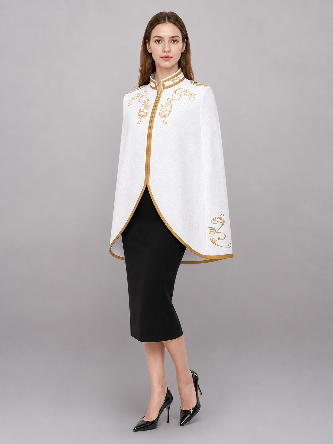 White carnival jacket with gold trim included items