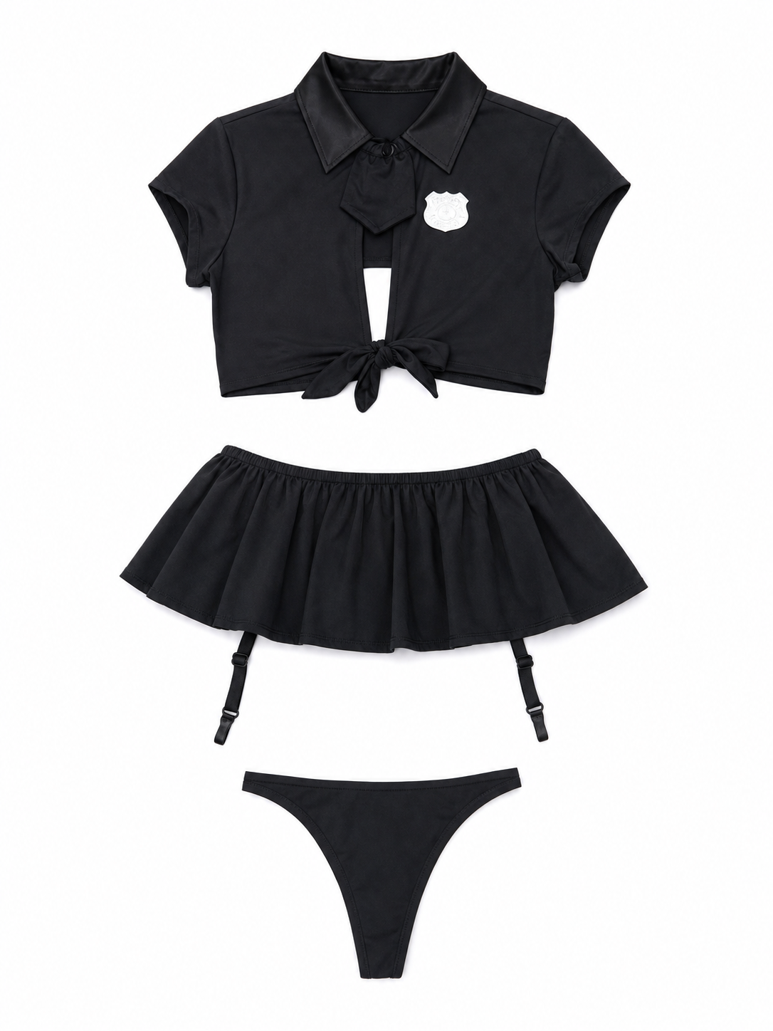 Police-Style Role-Play Costume: Top and Skirt