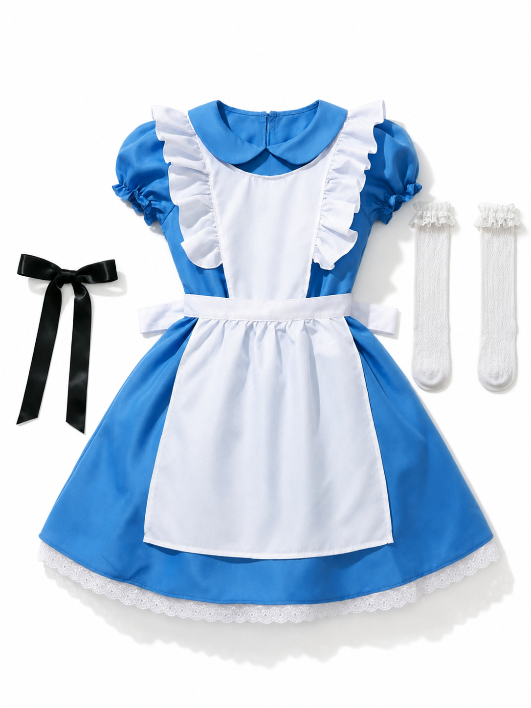 Alice Blue and White Costume Dress with Accessories