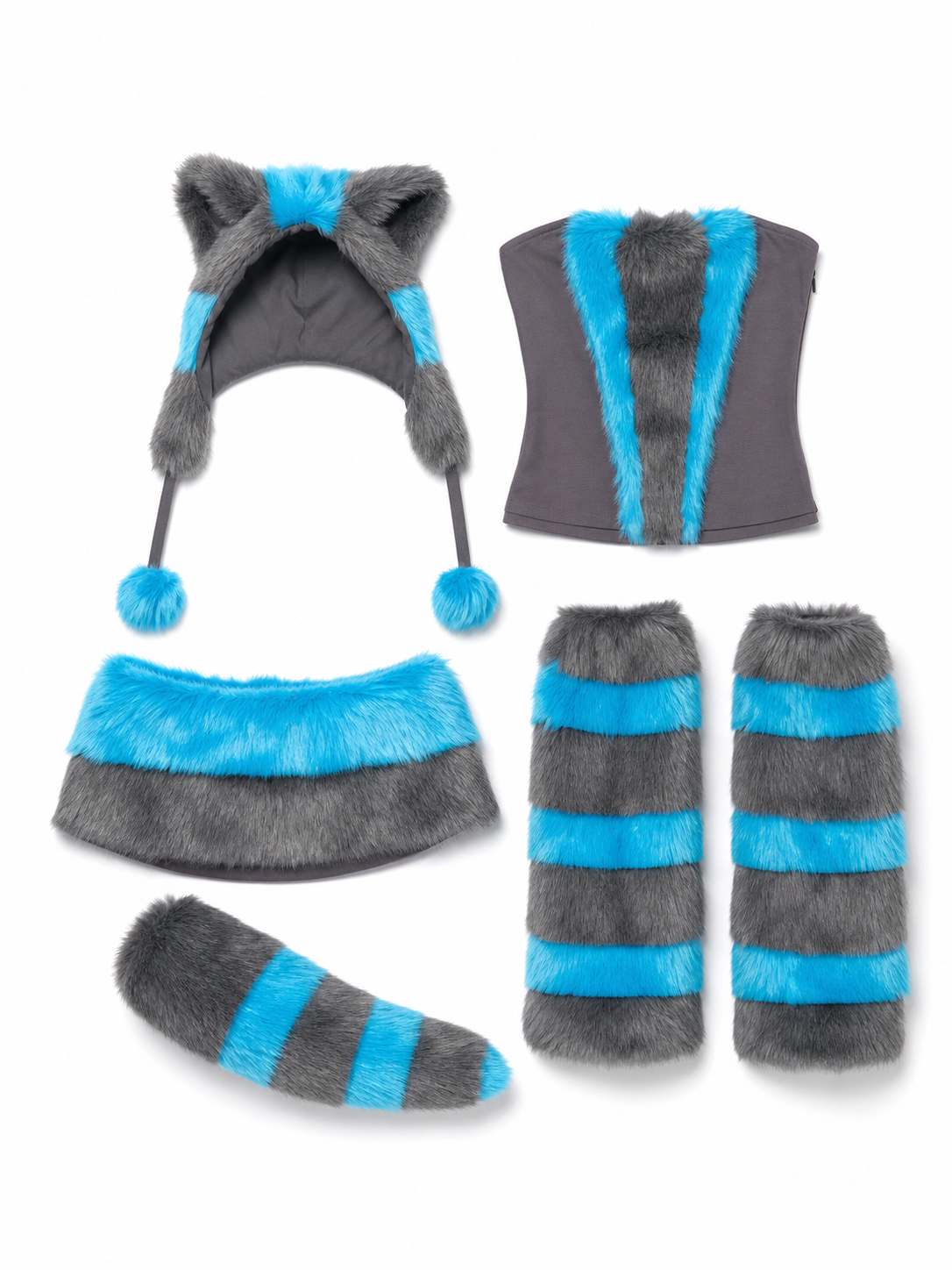 Animal Costume with Hood, Tail, and Leg Warmers