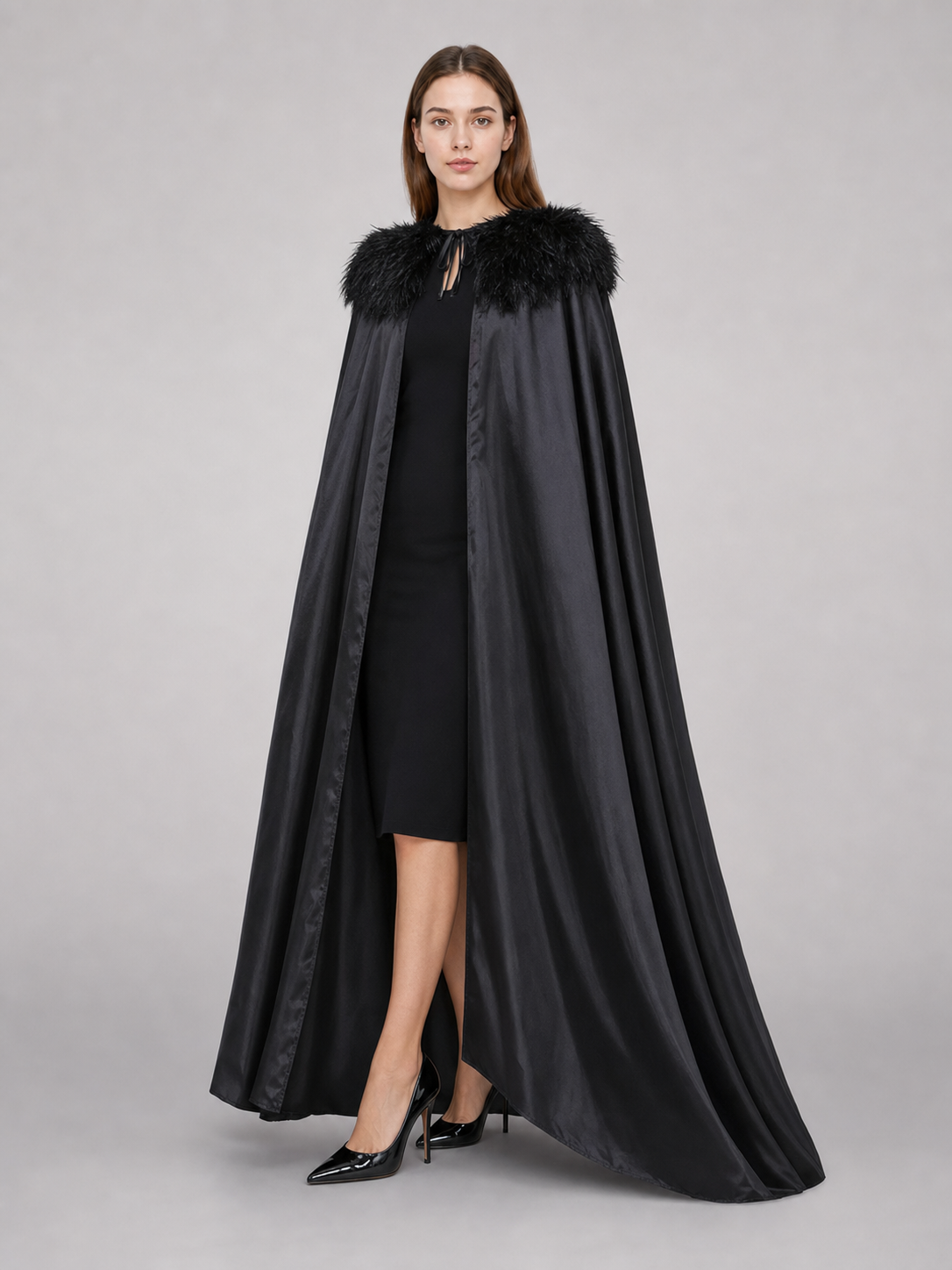 Black Costume Cloak for Witch Cosplay included items