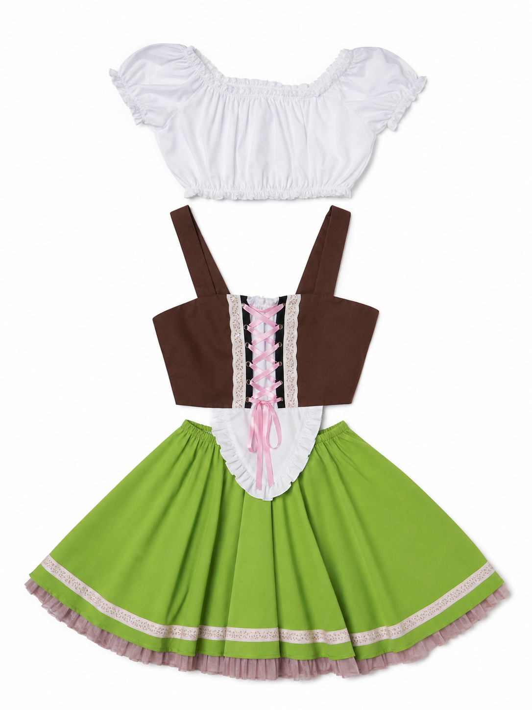 Folk-style dress for stage performances and events included items