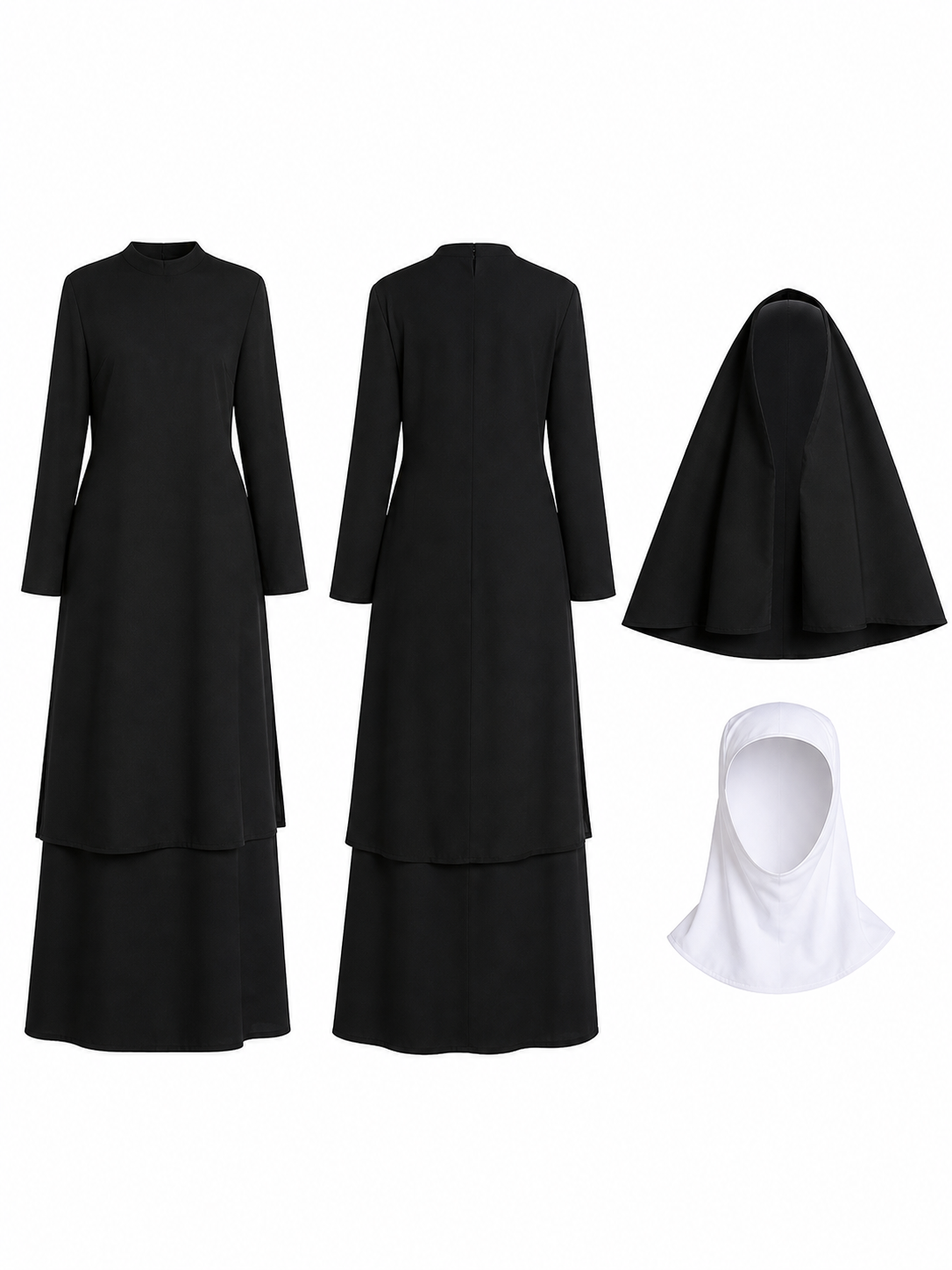 Carnival Costume for a Role-Playing Look, Black Cassock