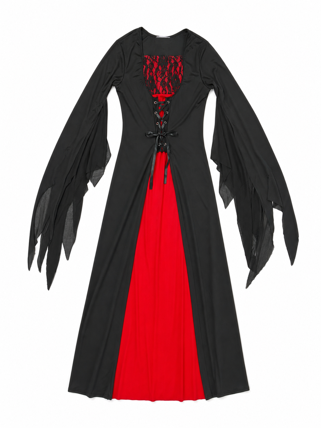 Vampire Costume: Long Black and Red Dress