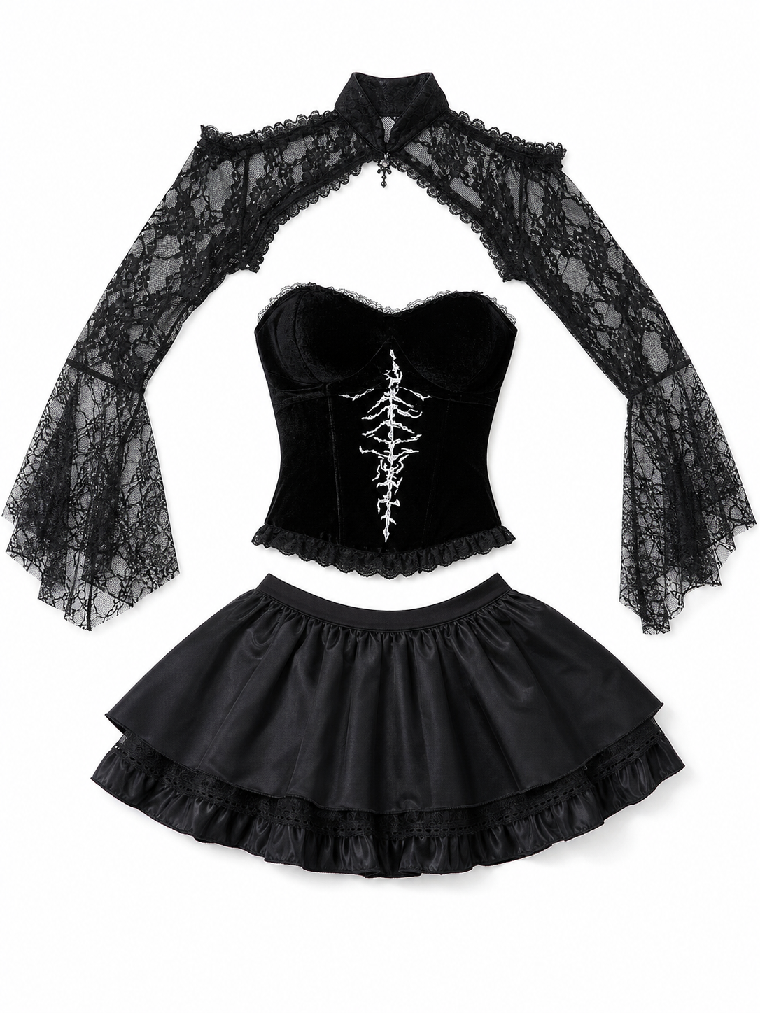 Gothic Lace Halloween Cosplay Dress included items