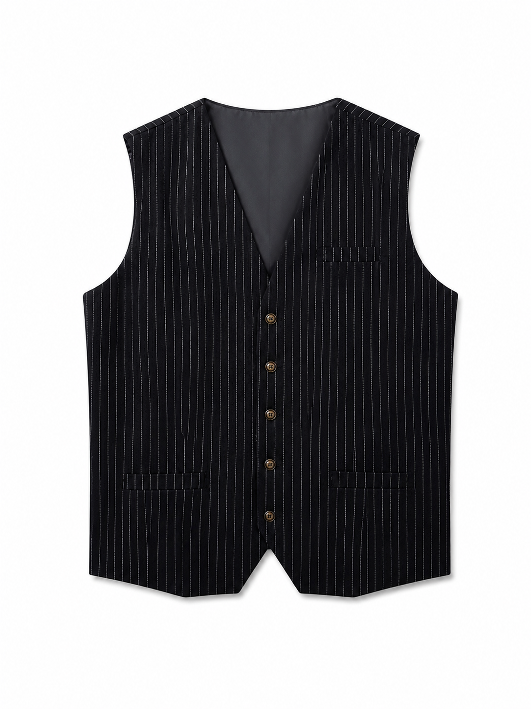 Pinstripe Vest with a V-Neck