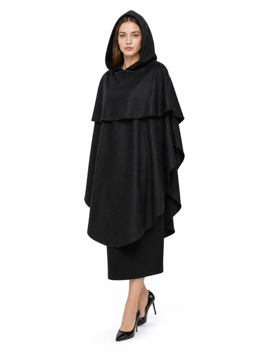 Black Hooded Costume Cloak for Cosplay