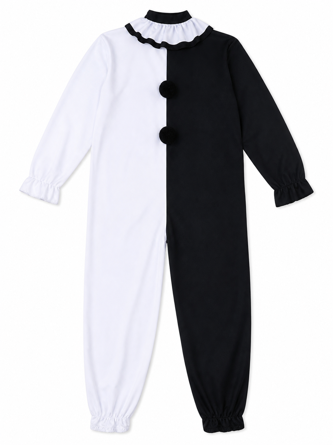 Halloween Clown Costume, Black and White Jumpsuit included items
