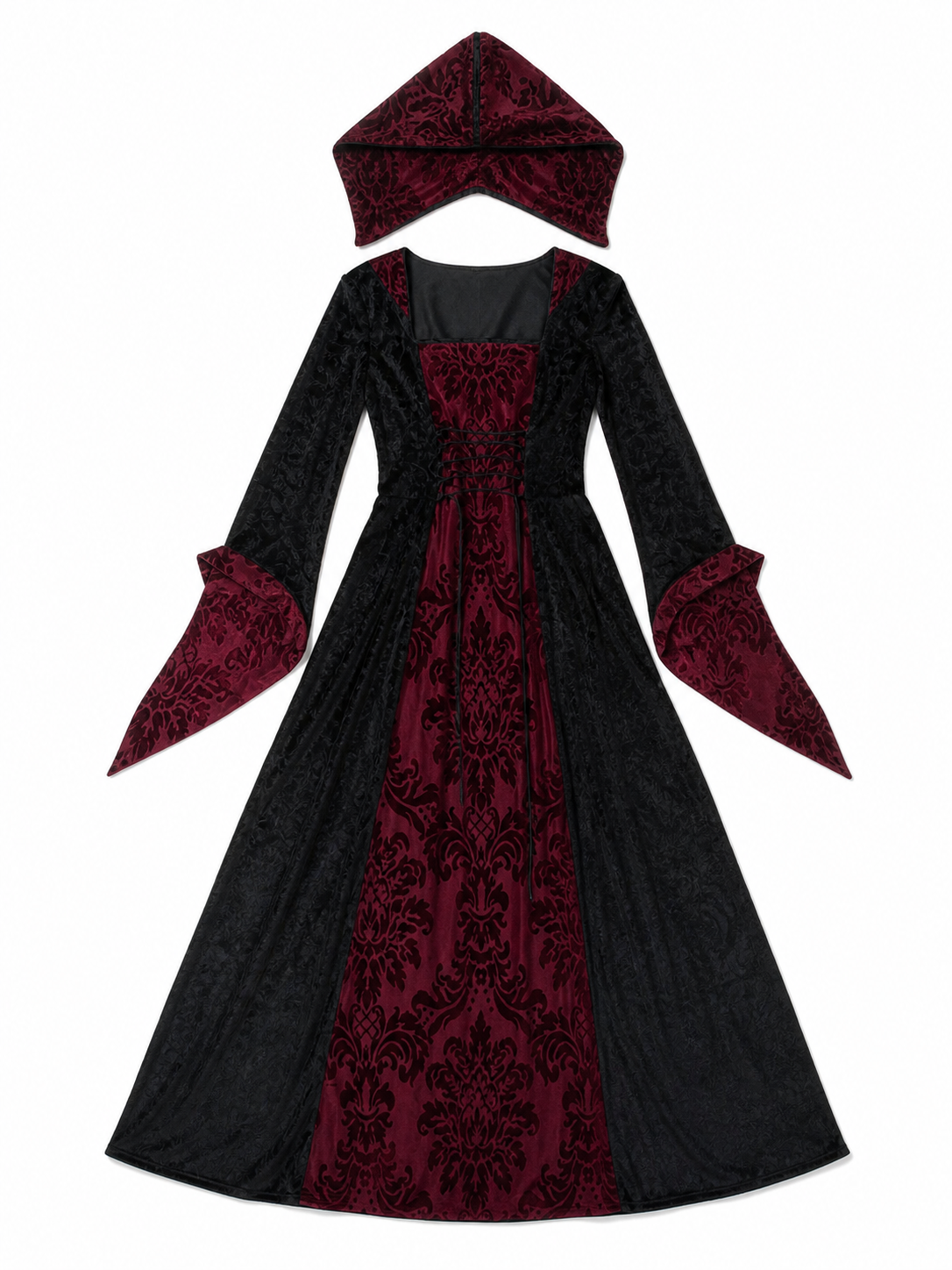 Gothic Hooded Dress with Long Sleeves