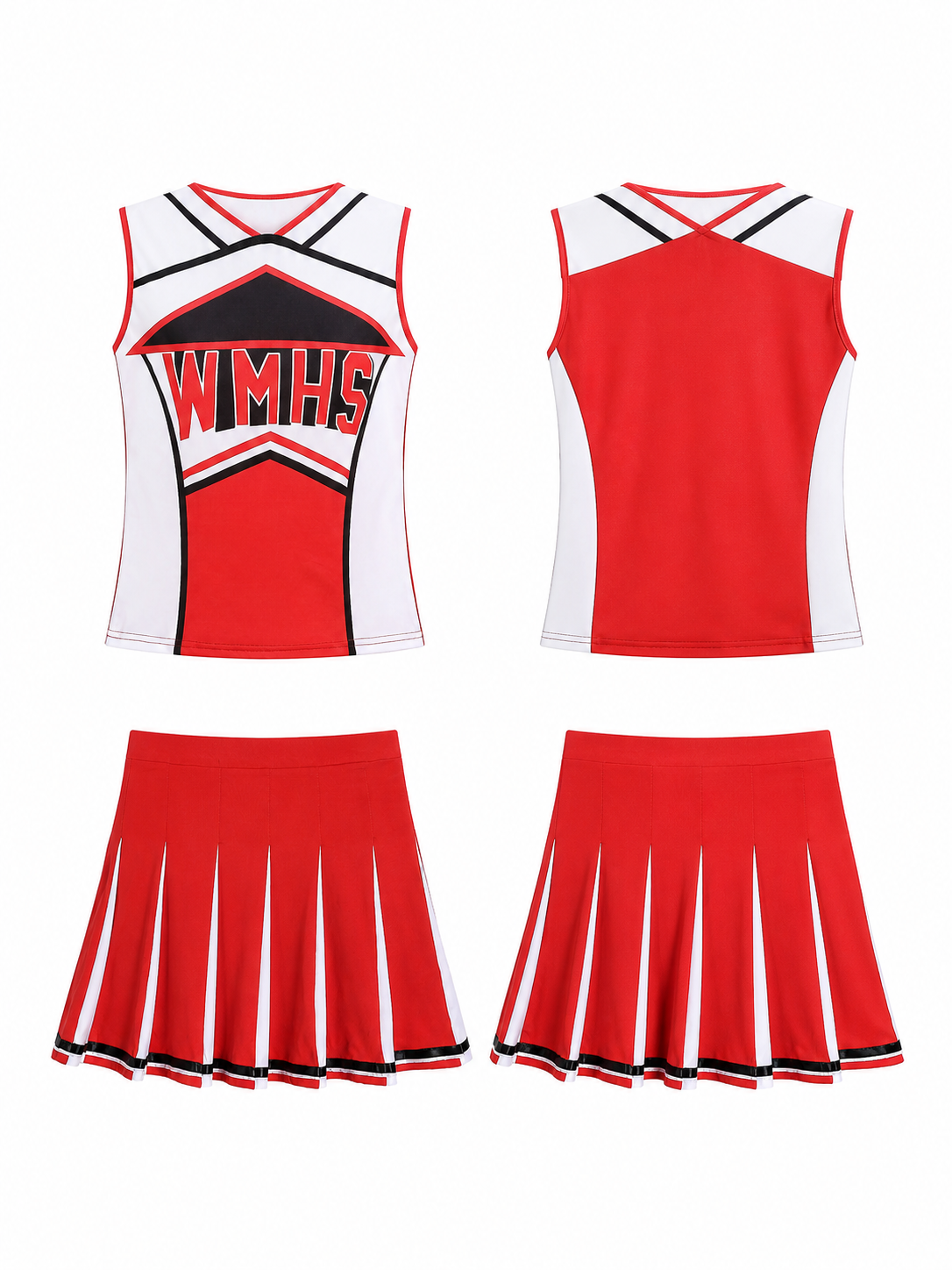 Red and White Performance Stage Costume