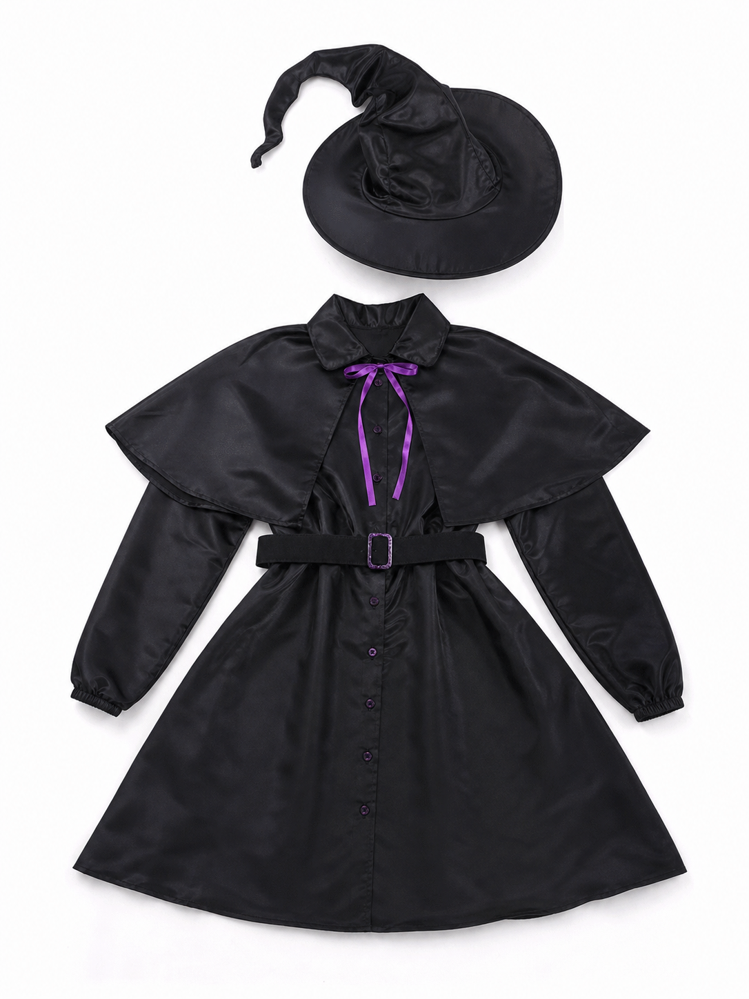 Halloween Witch Costume with Cape and Hat