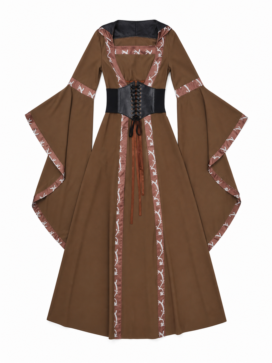 Medieval Hooded Lace-Up Dress