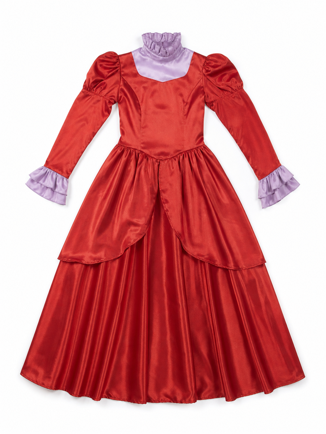 Red Queen Stage Costume with a High Collar