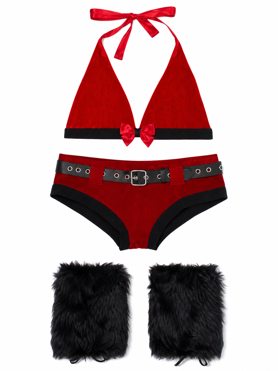 Red and Black Christmas Hooded Costume