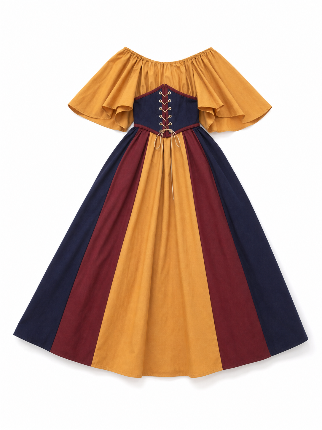 Medieval Dress with Corset Lacing and Sleeves