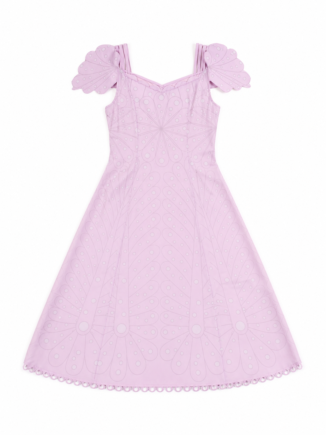 Pink Cosplay Dress with Bow Accents and Pattern
