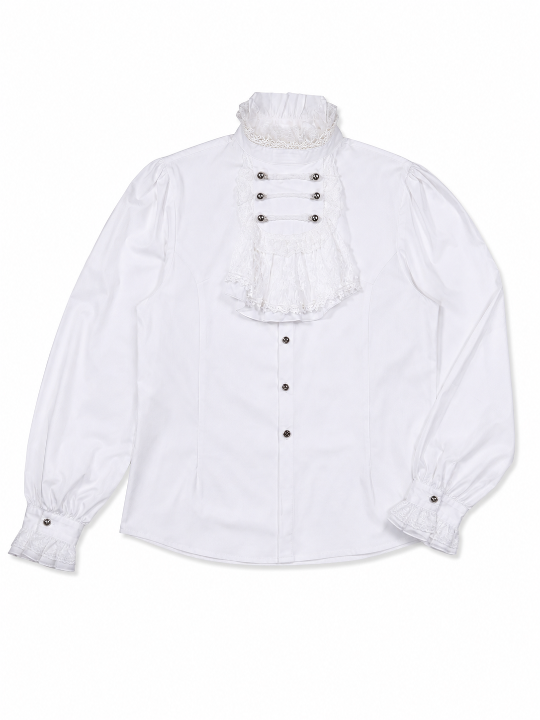 Cosplay Shirt with Jabot and High Collar