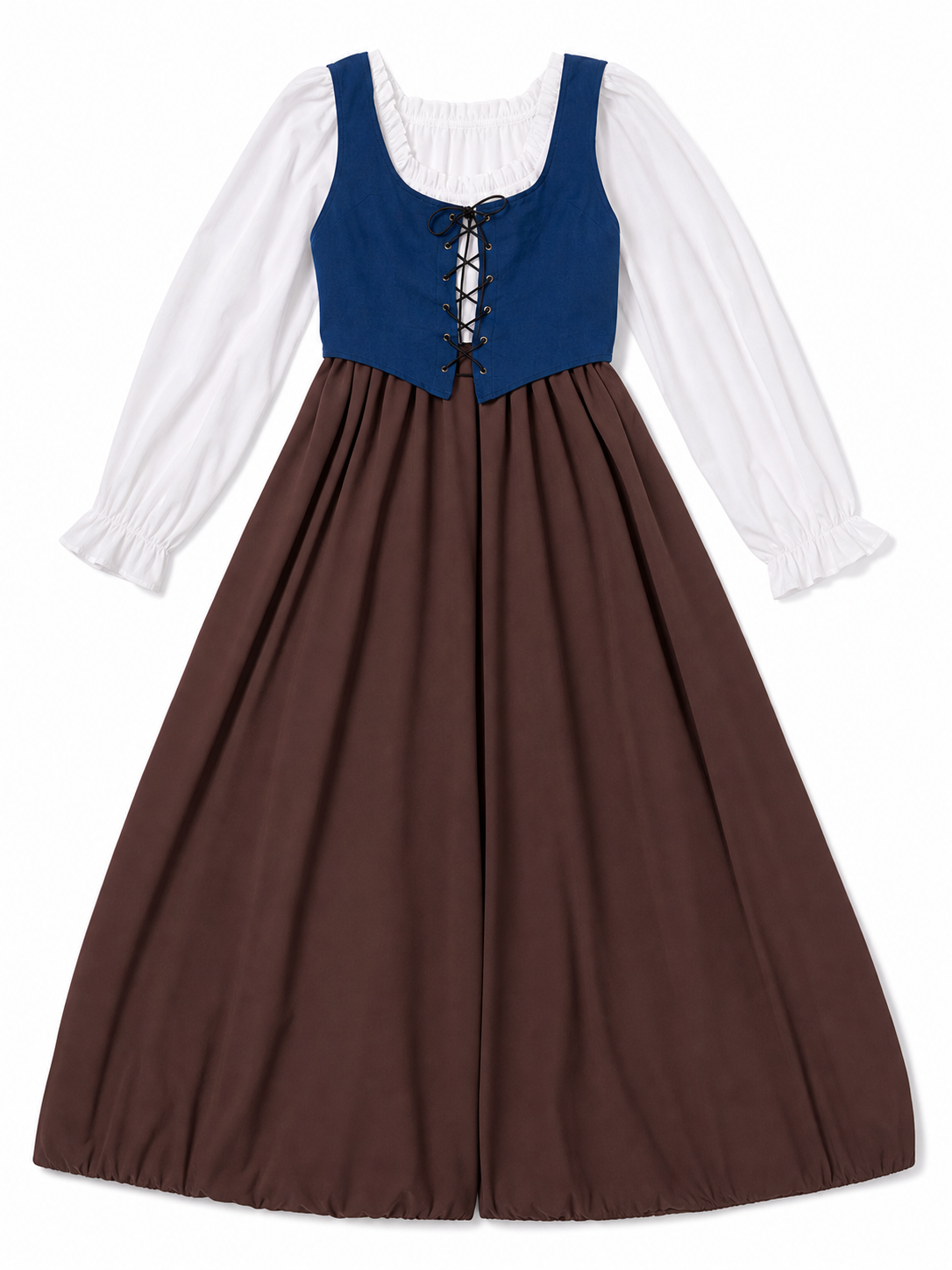Renaissance-Style Dress with Corset Bodice and Lacing