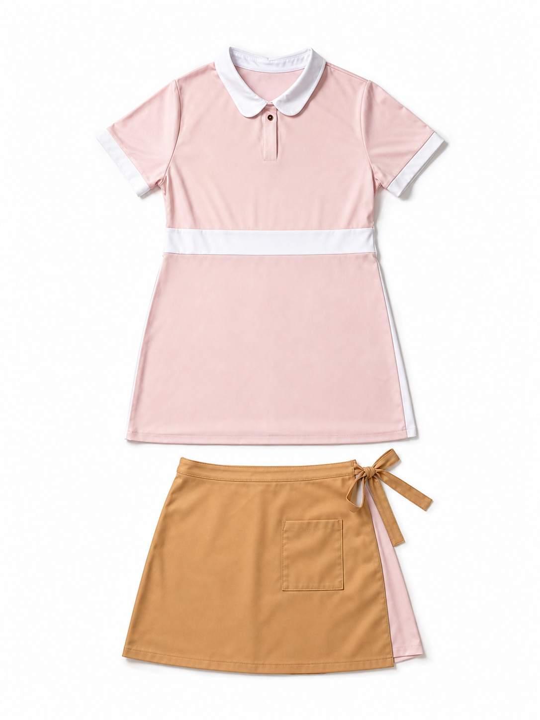 Short Pink Dress with Apron, Cute Style included items
