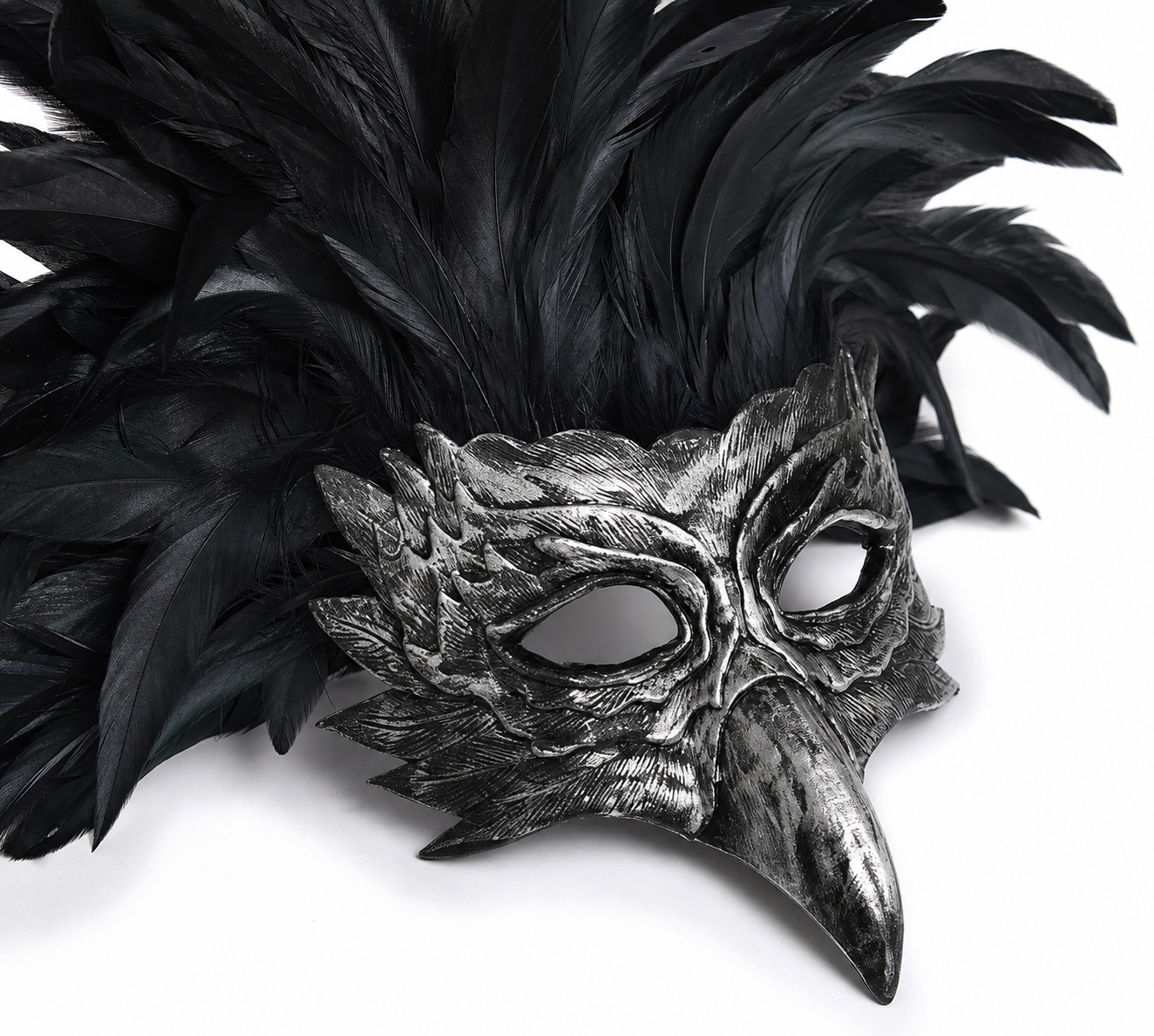 Carnival Eagle Mask with Black Feathers