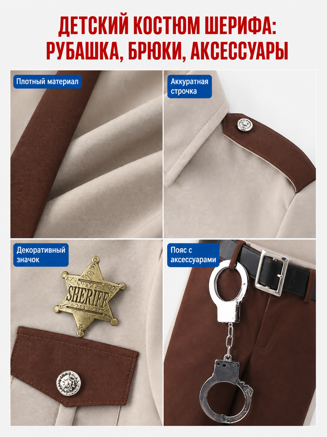 Sheriff Costume for Halloween and Stage Performances