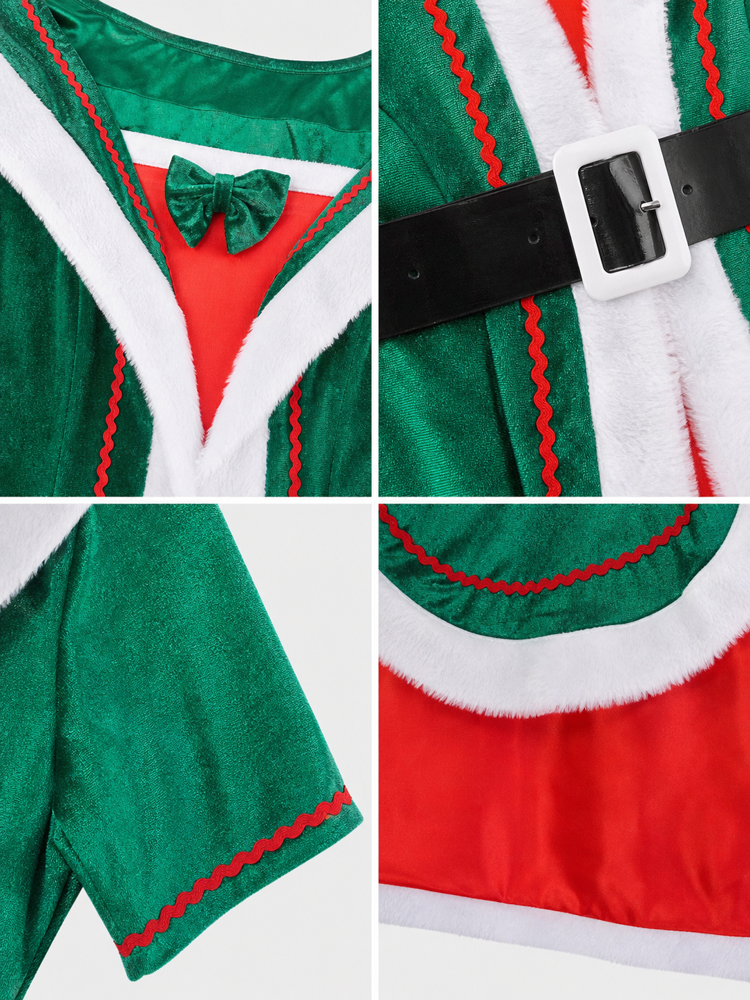 Festive Elf Costume: Dress, Hat, and Belt