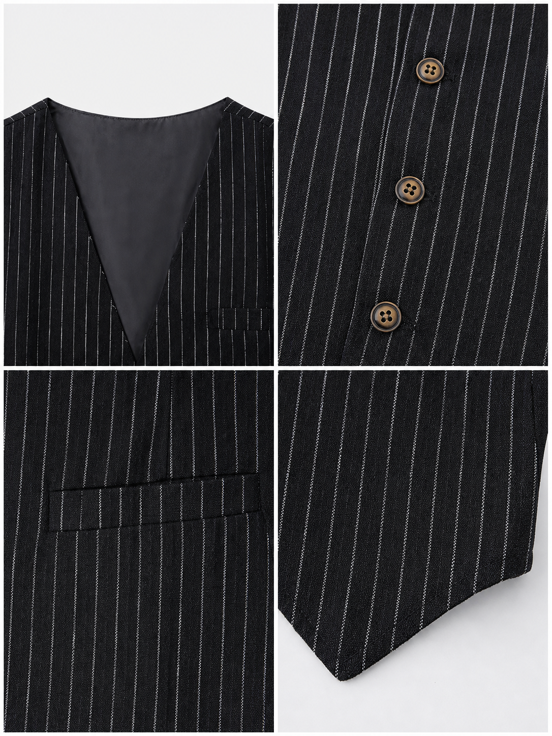 Pinstripe V-Neck Vest