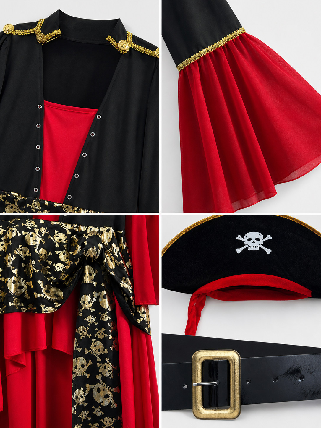 Pirate Costume: Dress, Hat, and Belt for Cosplay