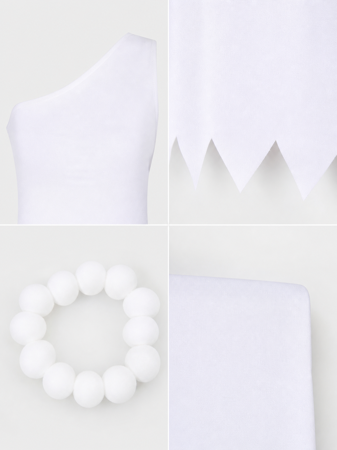 White Halloween Cosplay Dress with Cap