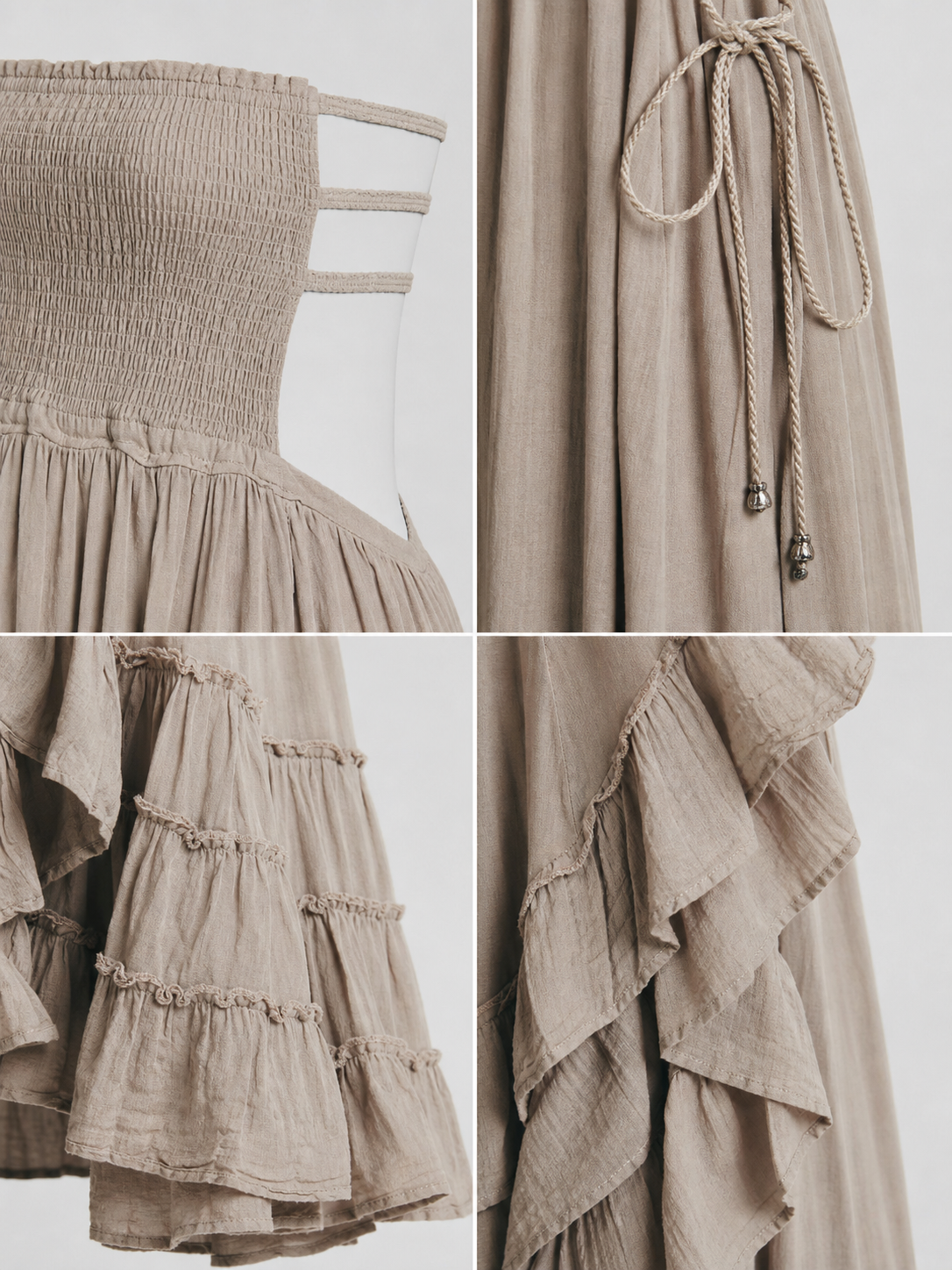 Strapless Boho-Style Maxi Dress